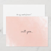 Invitation Aquarelle rose Simple Serez-Vous Ma Femme D'Accuei (Devant / Derrière)