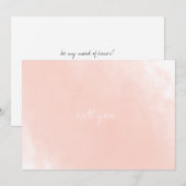 Invitation Aquarelle rose Simple Serez-Vous Ma Femme D'Accuei (Devant / Derrière)