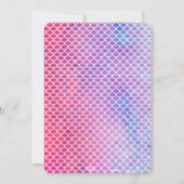 Invitation Aquarelle rose sous la mer Sirène Anniversaire (Dos)