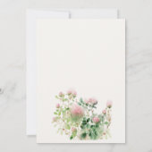 Invitation Aquarelle rose subtile Fiançailles de jardin fleur (Dos)