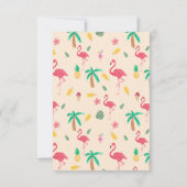 Invitation Aquarelle rose tendance tropical flamingo floral (Dos)