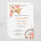 Invitation aquarelle rose tendre Charra, rose (Devant / Derrière)