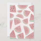 Invitation Aquarelle rose un dans un Melon fille premier anni (Dos)