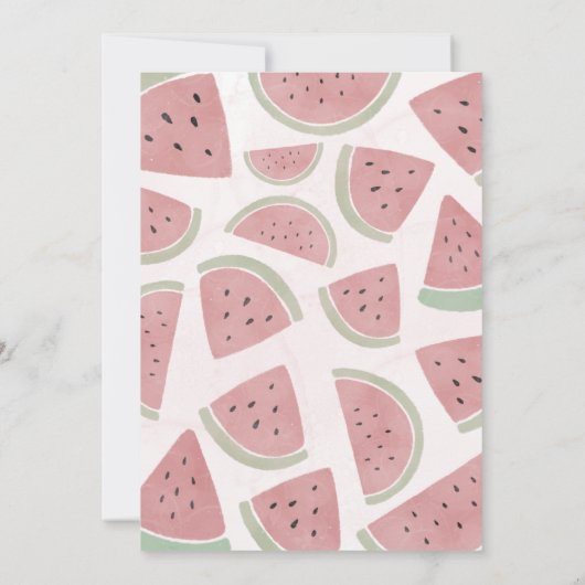 Invitation Aquarelle rose un dans un Melon fille premier anni (Dos)