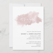 Invitation Aquarelle rose vif C'est un Baby shower féminin (Devant)