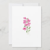 Invitation Aquarelle rose vif Floral (Dos)