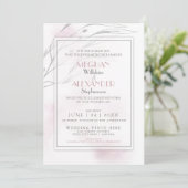 Invitation Aquarelle rose vif moderne (Debout devant)