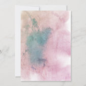 Invitation Aquarelle rose vif vert Mariage Abstrait (Dos)