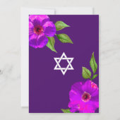 Invitation Aquarelle rose violet bat mitzvah Floral Moderne (Dos)