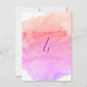 Invitation Aquarelle rose violet fille 4e ANNIVERSAIRE (Dos)