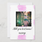 Invitation Aquarelle rose violet père fils papa ajouter l'ima (Devant)