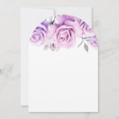 Invitation Aquarelle rose violet Roses 60e anniversaire (Dos)