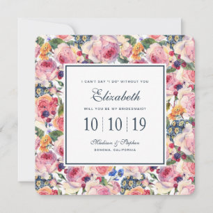 Invitation Aquarelle Roses anglais - Bridesmaid