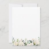 Invitation Aquarelle Roses blanches Foliing Engagement (Dos)
