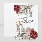 Invitation Aquarelle Roses Bouquet de printemps Amour Invitat (Devant / Derrière)