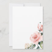 Invitation Aquarelle Roses Fardées 35e Anniversaire (Dos)