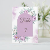Invitation Aquarelle Roses Lilas (Debout devant)