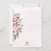 Invitation Aquarelle Roses Poussiéreuses Hydrangea Brunch Bub (Dos)