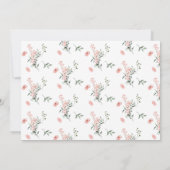 Invitation Aquarelle Roses roses avec Baby shower de papillon (Dos)