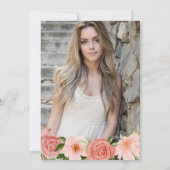 Invitation Aquarelle Roses roses Fleurs Photo Sweet 16 (Dos)