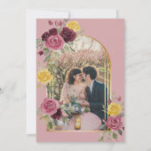 Invitation Aquarelle Roses Roses Pays Bourguignon Rose Clair (Dos)