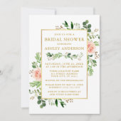 Invitation Aquarelle Roses Roses Roses Roses Verdure Fête des (Devant)