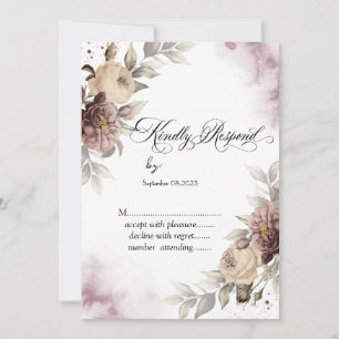 Invitation Aquarelle Roses Vintage Points RSVP