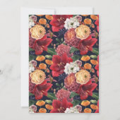 Invitation Aquarelle Rouge Amaryllis Wedding shower botanique (Dos)