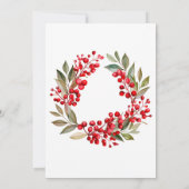 Invitation Aquarelle Rouge Berry Wreath Brunch & Bubbly (Dos)