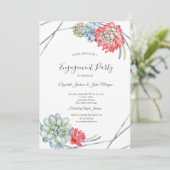 Invitation Aquarelle Rouge du désert Succulents (Debout devant)