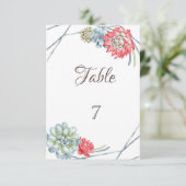 Invitation Aquarelle Rouge du désert Succulents (Debout devant)