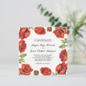 Invitation Aquarelle Rouge et vert Mariage de fleurs de crapa (Debout devant)