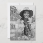 Invitation Aquarelle Rouge Floral B/W Fête des mariées photo (Dos)