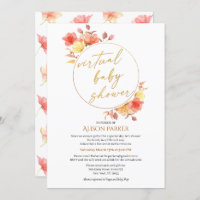 Aquarelle rouge or Floral Wreath Douche virtuelle