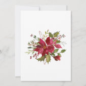 Invitation Aquarelle Rouge Poinsettia fête de Noël (Dos)
