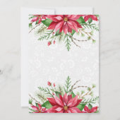 Invitation Aquarelle Rouge Poinsettia Fleurs Noël (Dos)