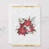 Invitation Aquarelle Rouge Poinsettia hiver 21e anniversaire (Dos)