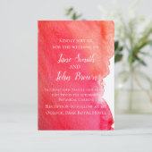 Invitation Aquarelle rouge pourpre art moderne mariage boho (Debout devant)