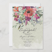 Invitation Aquarelle rouge pourpre Fleur Sage (Devant)