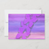 Invitation Aquarelle rouge rose papillon RSVP (Devant)