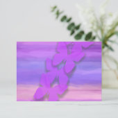 Invitation Aquarelle rouge rose papillon RSVP (Debout devant)