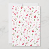 Invitation Aquarelle Rouge rose Roses Mariage cadre or (Dos)