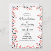 Invitation Aquarelle Rouge Vacances Mariage des baies d'hiver (Devant)