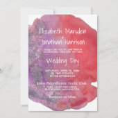 Invitation Aquarelle rouge violet Moderne Mariage élégant (Devant)