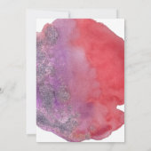 Invitation Aquarelle rouge violet Moderne Mariage élégant (Dos)