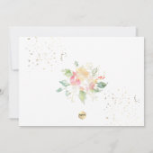 Invitation Aquarelle Rougissant Remerciements - Bapteme Fille (Dos)