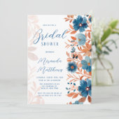 Invitation Aquarelle rouille et Fête des mariées de fleurs bl (Debout devant)