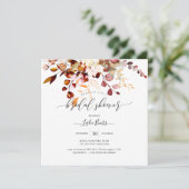 Invitation Aquarelle Rouille Orange Gum Eucalyptus Bride Shwr (Debout devant)