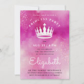 Invitation Aquarelle royale princesse princesse rose moderne (Devant)