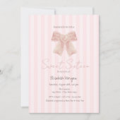 Invitation Aquarelle Ruban Rose Rayé Douze Ans (Devant)